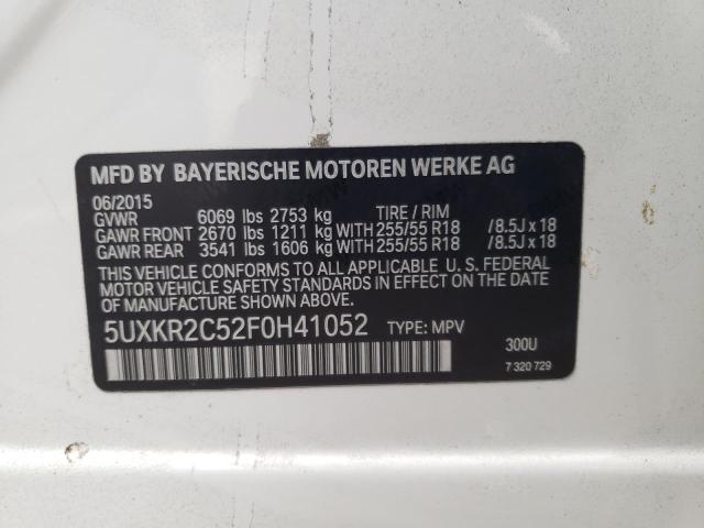 5UXKR2C52F0H41052 - 2015 BMW X5 SDRIVE35I WHITE photo 14