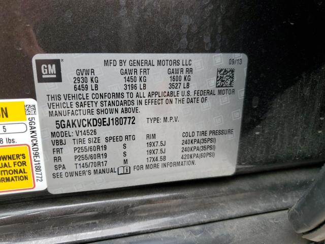 5GAKVCKD9EJ180772 - 2014 BUICK ENCLAVE BROWN photo 13