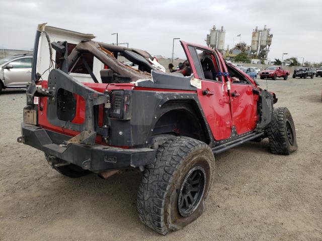 1J4GA39128L541791 - 2008 JEEP WRANGLER U X RED photo 4