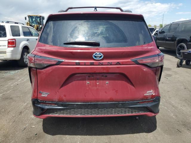 5TDDSKFC9NS048125 - 2022 TOYOTA SIENNA XSE RED photo 6