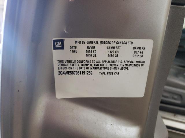 2G4WE587061191289 - 2006 BUICK LACROSSE CXS Gümüş foto 12