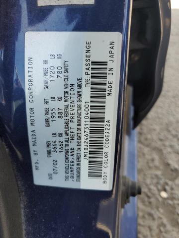 JM1BJ246731104001 - 2003 MAZDA PROTEGE PR5 蓝色 照片 12