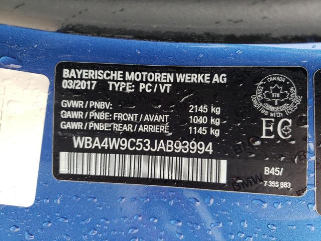 WBA4W9C53JAB93994 - 2018 BMW 440XI BLUE photo 12