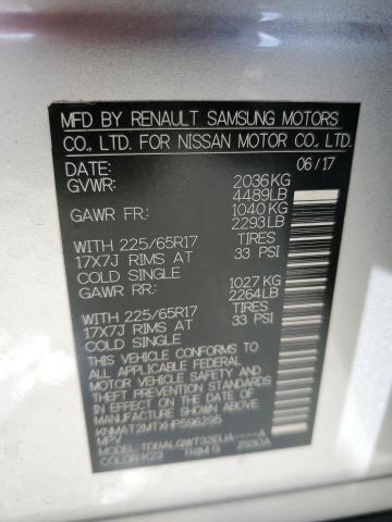 KNMAT2MTXHP596295 - 2017 NISSAN ROGUE S 银色 照片 13