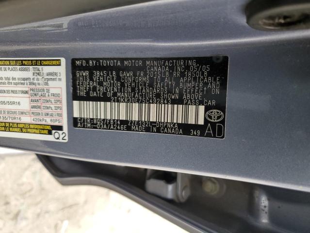2T1KR30E75C492843 - 2005 TOYOTA COROLLA MA XR BLUE photo 12