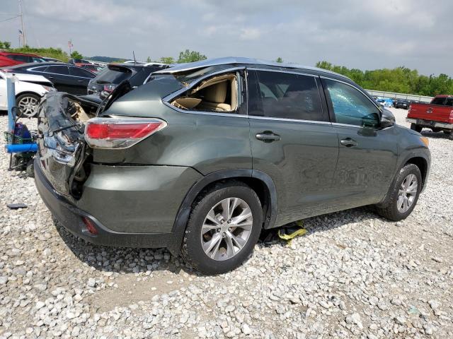 5TDJKRFHXES012273 - 2014 TOYOTA HIGHLANDER XLE GREEN photo 3