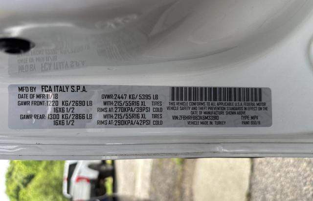 ZFBHRFBB3K6M33910 - 2019 RAM PROMASTER SLT WHITE photo 10