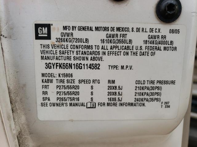 3GYFK66N16G114582 - 2006 CADILLAC ESCALADE ESV WHITE photo 13