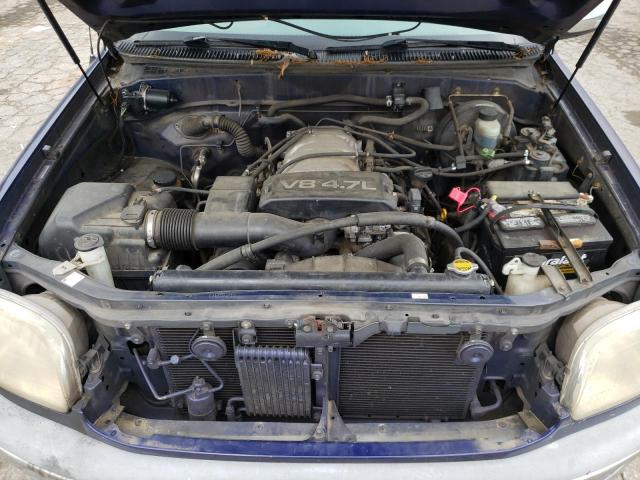5TBRT3418YS044493 - 2000 TOYOTA TUNDRA ACCESS CAB ლურჯი ფოტო 11