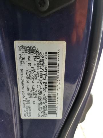 5TBRT3418YS044493 - 2000 TOYOTA TUNDRA ACCESS CAB ლურჯი ფოტო 12