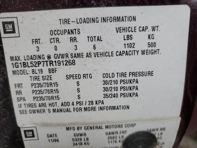 1G1BL52P7TR191268 - 1996 CHEVROLET CAPRICE / CLASSIC SS PURPLE photo 12