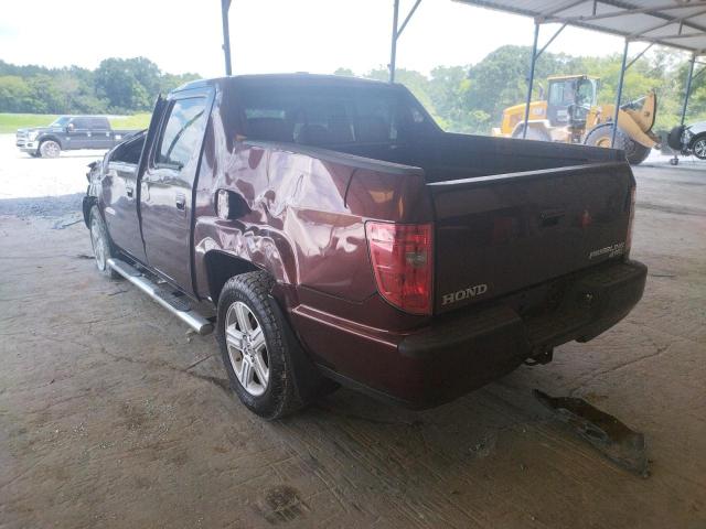 5FPYK165X9B104801 - 2009 HONDA RIDGELINE RTL BURGUNDY photo 3