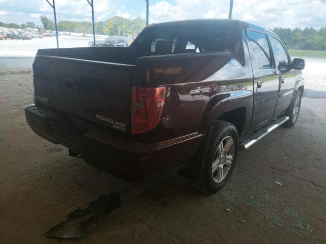 5FPYK165X9B104801 - 2009 HONDA RIDGELINE RTL BURGUNDY photo 4