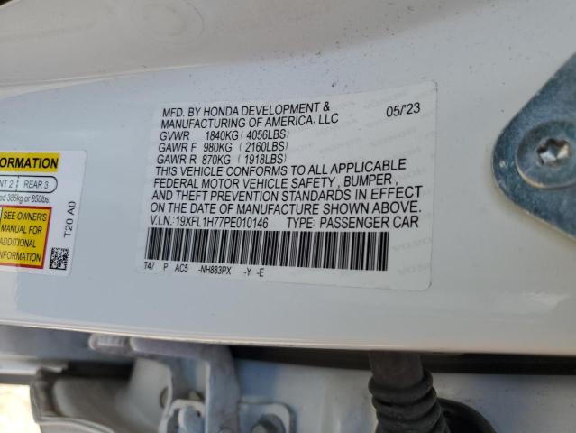 19XFL1H77PE010146 - 2023 HONDA CIVIC EXL თეთრი ფოტო 12