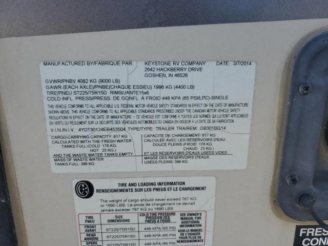 4YDT30124EB453504 - 2014 KEYSTONE OUTBACK TWO TONE photo 10