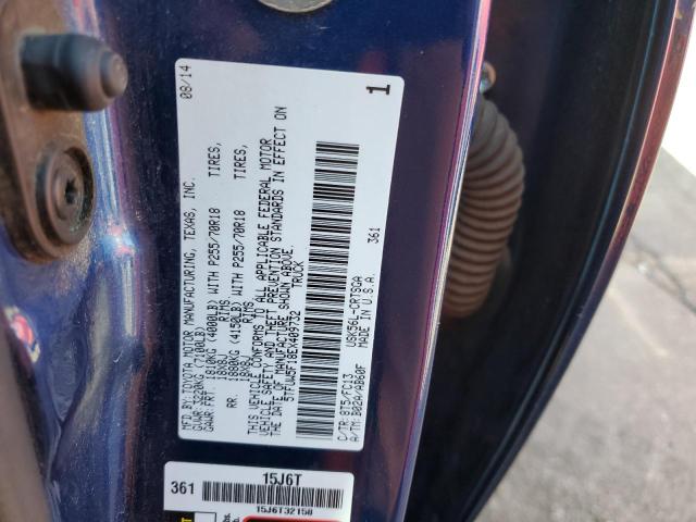 5TFUW5F18EX409732 - 2014 TOYOTA TUNDRA DOUBLE CAB SR/SR5 BLUE photo 12