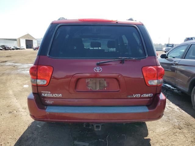 5TDBT44A87S287525 - 2007 TOYOTA SEQUOIA SR5 RED photo 6