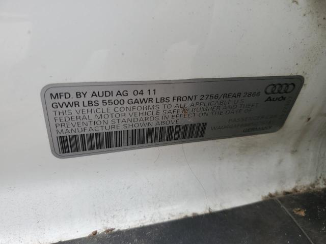 WAU4GAFB9BN075181 - 2011 AUDI A6 PRESTIGE თეთრი ფოტო 12