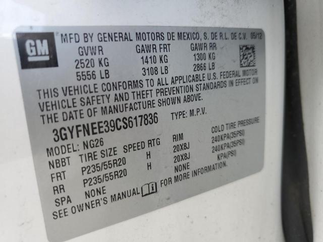 3GYFNEE39CS617836 - 2012 CADILLAC SRX PERFORMANCE COLLECTION თეთრი ფოტო 13