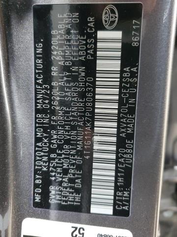 4T1G11AK7PU806370 - 2023 TOYOTA CAMRY SE NIGHT SHADE GRAY photo 12