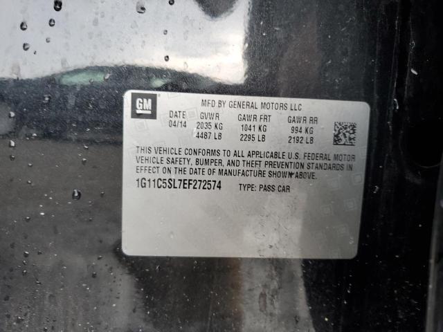 1G11C5SL7EF272574 - 2014 CHEVROLET MALIBU 1LT 黑色 照片 12