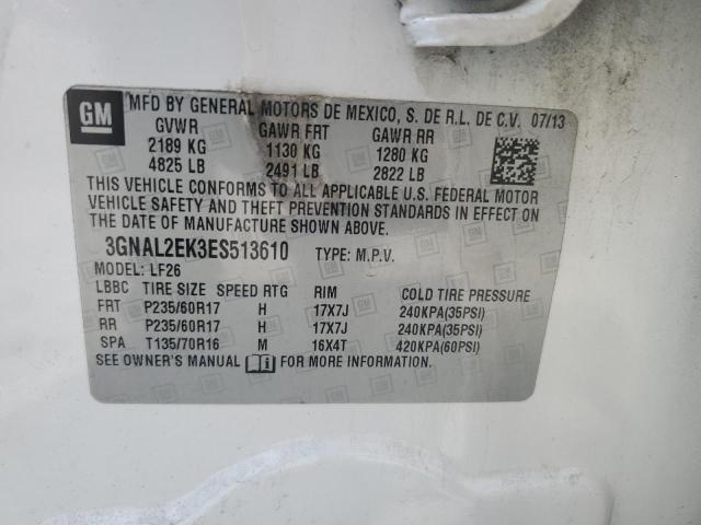 3GNAL2EK3ES513610 - 2014 CHEVROLET CAPTIVA LS 白色 照片 13