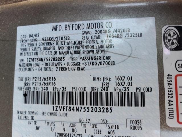 1ZVFT84N755203285 - 2005 FORD MUSTANG GRAY photo 13
