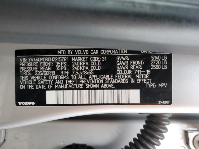 YV440MDR0H2215781 - 2017 VOLVO XC60 T5 DYNAMIC ვერცხლისფერი ფოტო 13