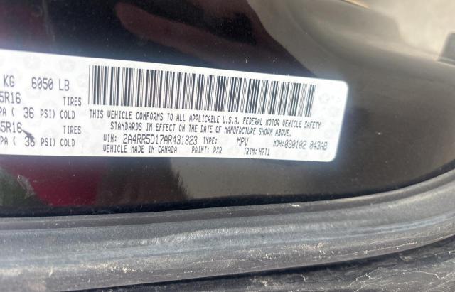 2A4RR5D17AR431823 - 2010 CHRYSLER TOWN & COU TOURING BLACK photo 10