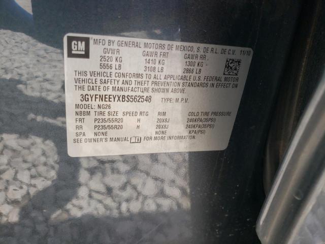 3GYFNEEYXBS562548 - 2011 CADILLAC SRX PERFORMANCE COLLECTION Сұр фото 14