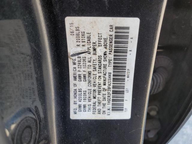 1HGCR2F39FA205448 - 2015 HONDA ACCORD LX BLACK photo 12