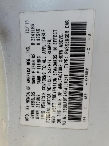 19UUA8F5XEA006276 - 2014 ACURA TL TECH WHITE photo 13