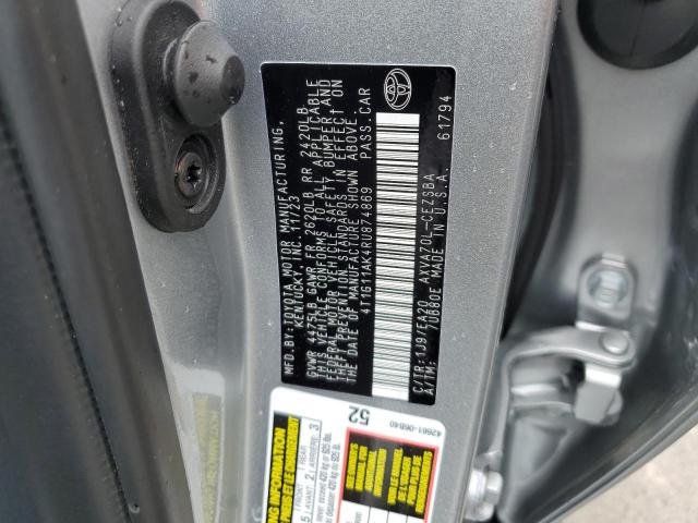 4T1G11AK4RU874869 - 2024 TOYOTA CAMRY SE NIGHT SHADE SILVER photo 12