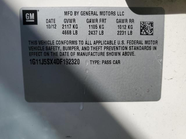 1G11J5SX4DF192320 - 2013 CHEVROLET MALIBU LTZ თეთრი ფოტო 13