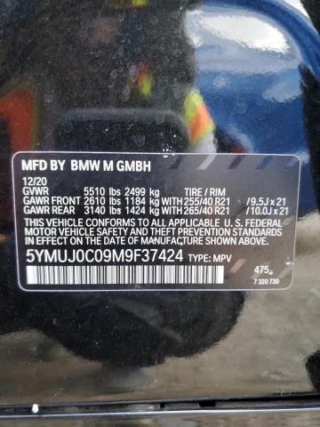 5YMUJ0C09M9F37424 - 2021 BMW X4 M COMPETITION BLACK photo 13