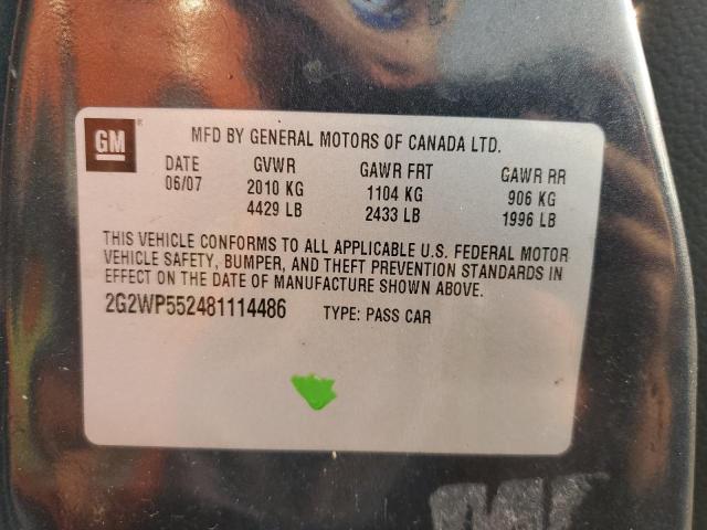 2G2WP552481114486 - 2008 PONTIAC GRAND PRIX 灰色 照片 12