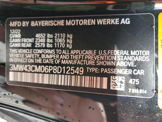 3MW43CM06P8D12549 - 2023 BMW M240I Қара фото 12