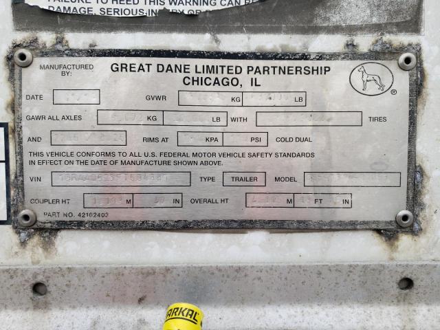 1GRAA0623FT594381 - 2015 GREAT DANE TRAILER DRY VAN WHITE photo 10