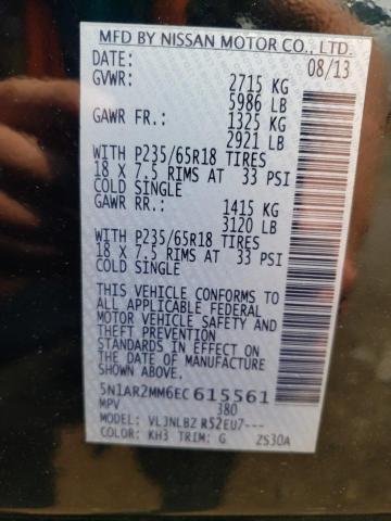 5N1AR2MM6EC615561 - 2014 NISSAN PATHFINDER S BLACK photo 14