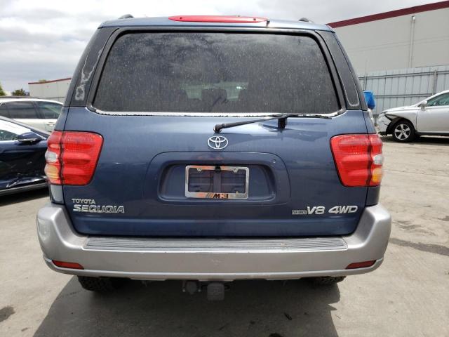 5TDBT44A94S213073 - 2004 TOYOTA SEQUOIA SR5 BLUE photo 6