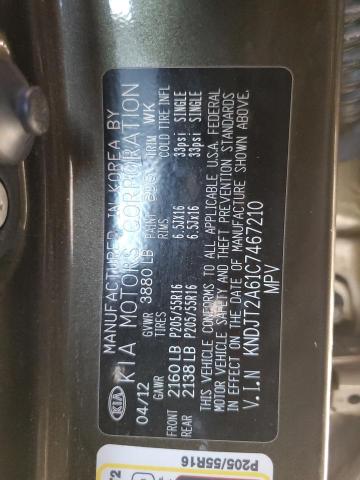 KNDJT2A61C7467210 - 2012 KIA SOUL + BROWN photo 13