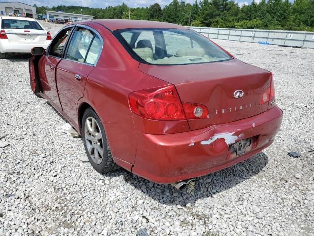 JNKCV51F95M309561 - 2005 INFINITI G35 MAROON photo 3