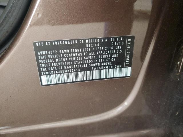 3VW1K7AJ8EM372413 - 2014 VOLKSWAGEN JETTA BASE 棕色 照片 12