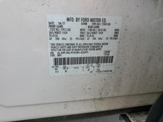 2LMPJ6LR3HBL43291 - 2017 LINCOLN MKX RESERVE WHITE photo 13