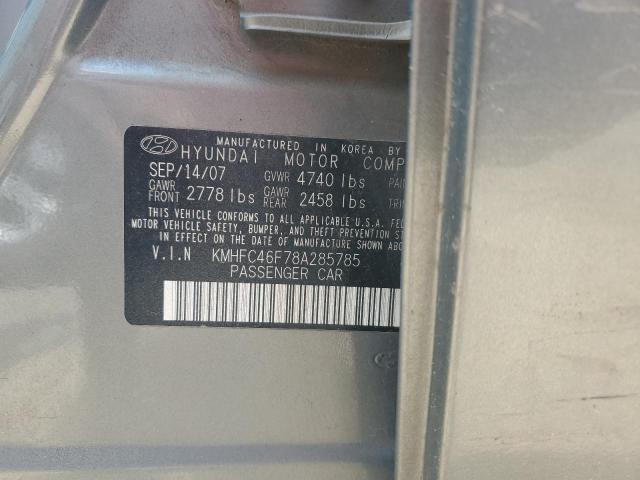 KMHFC46F78A285785 - 2008 HYUNDAI AZERA SE TEAL photo 12