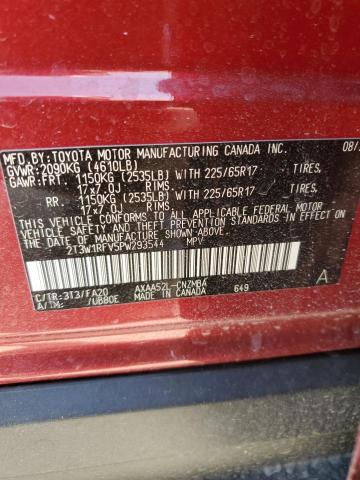 2T3W1RFV5PW293544 - 2023 TOYOTA RAV4 XLE MAROON photo 13