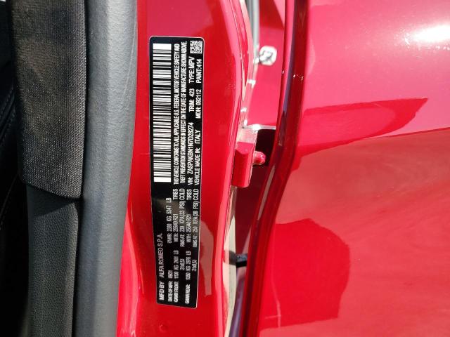 ZASPAKBN1N7D28274 - 2022 ALFA ROMEO STELVIO TI RED photo 12