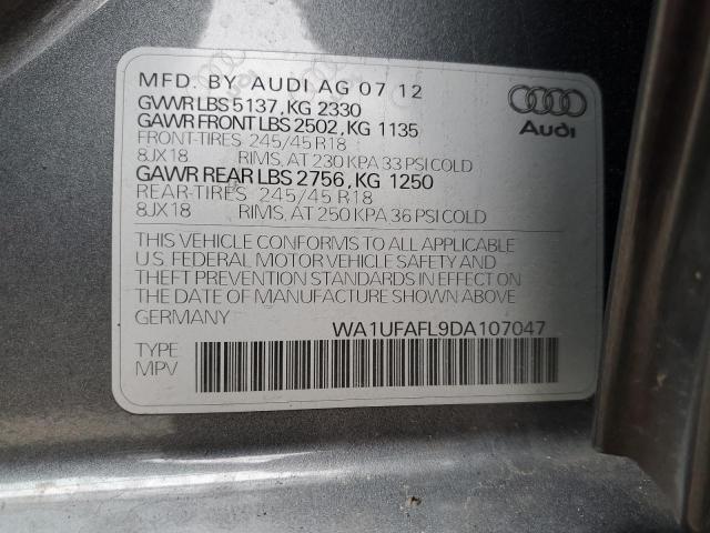 WA1UFAFL9DA107047 - 2013 AUDI A4 ALLROAD PREMIUM PLUS GRAY photo 12