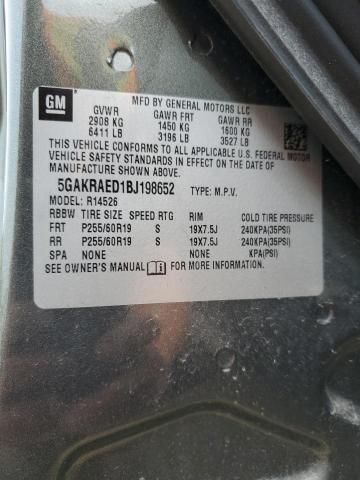 5GAKRAED1BJ198652 - 2011 BUICK ENCLAVE CX GRAY photo 13