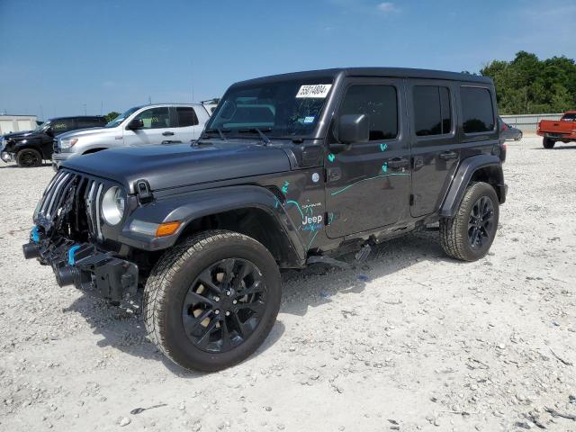 1C4JJXP62NW190957 - 2022 JEEP WRANGLER U SAHARA 4XE GRAY photo 1